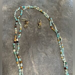 Semi-precious earrings and necklace set